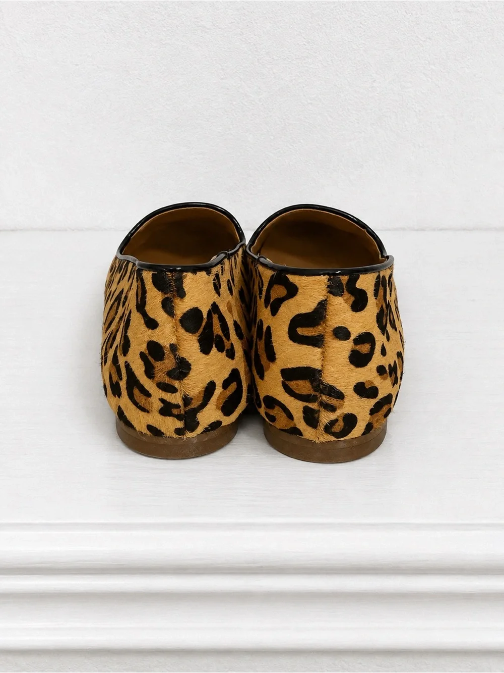 J. Crew Cora Calf Hair/Leather Leopard Loafers Leather Slip On Flats Size 7.5